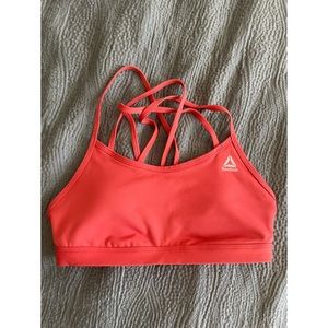 REEBOK Reddish Orange Strappy Sports Bra (Sz M)